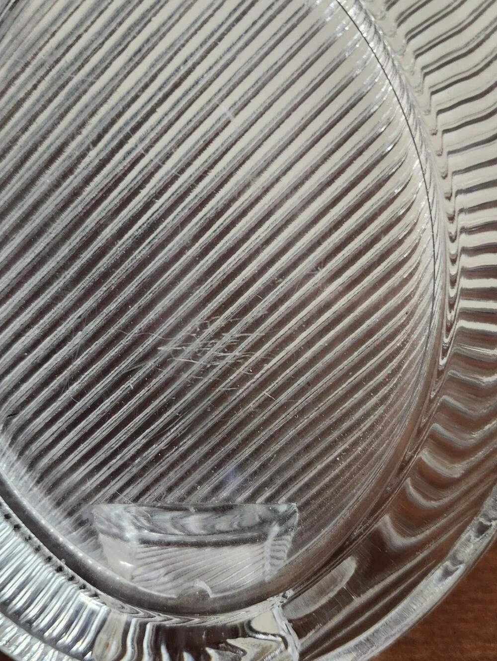Mikasa Crystal Polished Portraits OVAL Picture Frame Ribbed Glass 6” Heavy
